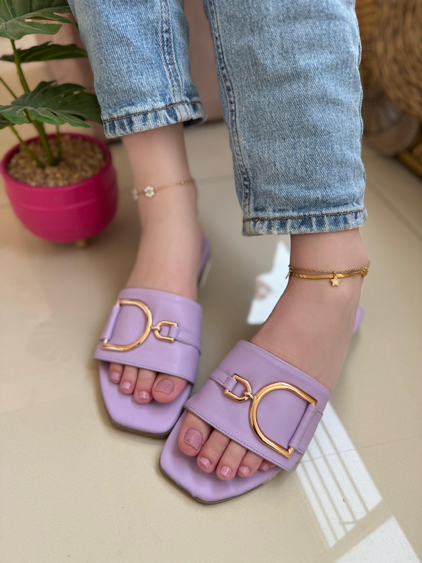 GLAM D-RING SANDALS